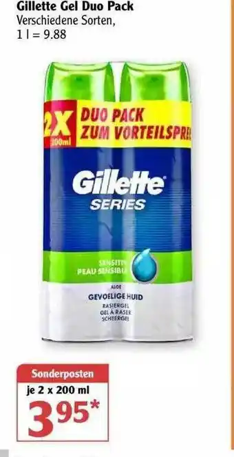 Globus Gillette Gel Duo Pack Angebot