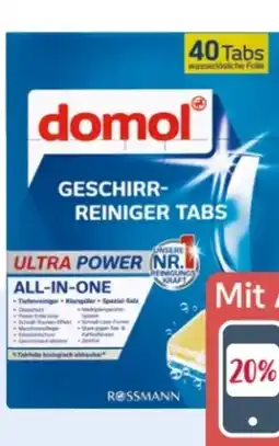 Rossmann Domol Geschirr-Reiniger Tabs Ultra Power Angebot