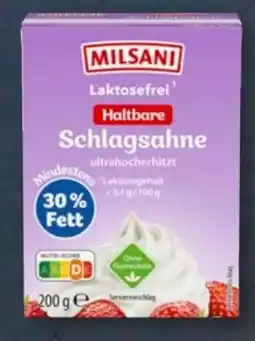 Aldi Süd Milsani Laktosefreie H-Schlagsahne Angebot