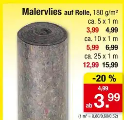 Zimmermann Malervlies Angebot