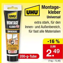 Zimmermann Uhu montagekleber universal Angebot
