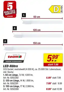 toom Baumarkt Toom led-röhre 60 cm Angebot