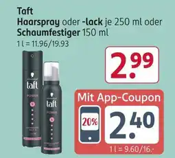 Rossmann Taft haarspray oder -lack Angebot
