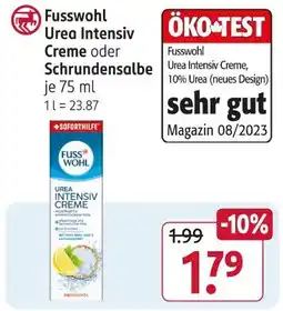 Rossmann Fusswohl urea intensiv creme oder schrundensalbe Angebot