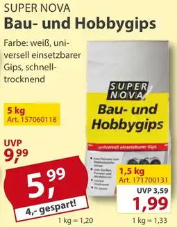 Sonderpreis Baumarkt SUPER NOVA Bau- und Hobbygips Angebot