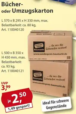 Sonderpreis Baumarkt Bücher- oder Umzugskarton Angebot