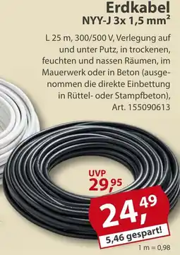 Sonderpreis Baumarkt Erdkabel Angebot