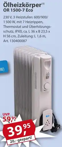 Sonderpreis Baumarkt Ölheizkörper OR 1500-7 Eco Angebot