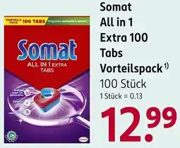 Rossmann Somat All in 1 Extra 100 Tabs Vorteilspack Angebot
