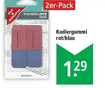 Marktkauf Gut & Günstig Radiergummi Rot Oder Blau Angebot