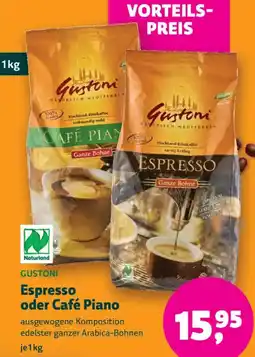 Biomarkt GUSTONI Espresso oder Café Piano Angebot