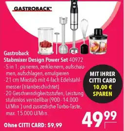 CITTI Markt Gastroback Stabmixer Design Power Set 40972 Angebot