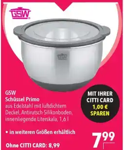 CITTI Markt GSW Schüssel Primo Angebot