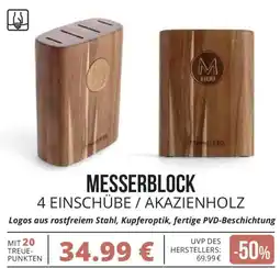 CITTI Markt Mauviel 1830 MESSERBLOCK 4 EINSCHÜBE / AKAZIENHOLZ Angebot