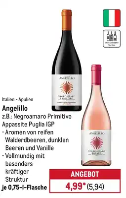 METRO Angelillo z.B.: Negroamaro Primitivo Appassite Puglia IGP Angebot