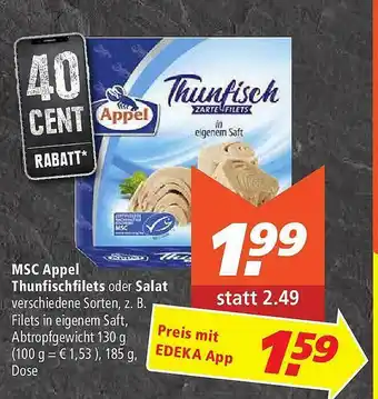 Marktkauf Msc Appel Thunfischfilets Oder Salat Angebot