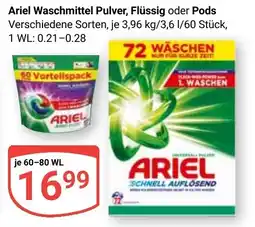 Globus Ariel Waschmittel Pulver, Flüssig oder Pods Angebot