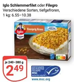 Globus Iglo Schlemmerfilet oder Filegro Angebot