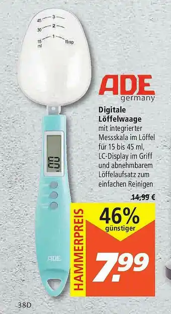 Marktkauf Ade Digitale Löffelwaage Angebot