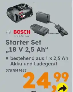 Globus Baumarkt BOSCH Starter Set "18 V 2.5 Ah" Angebot