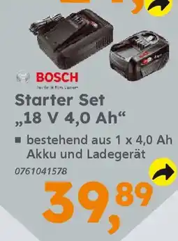 Globus Baumarkt BOSCH Starter Set "18 V4.0 Ah" Angebot