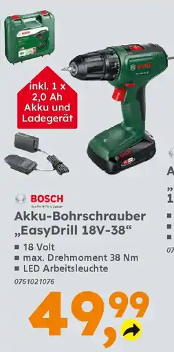 Globus Baumarkt BOSCH Akku-Bohrschrauber „EasyDrill 18V-38" Angebot
