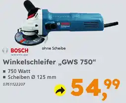 Globus Baumarkt BOSCH Winkelschleifer "GWS 750" Angebot