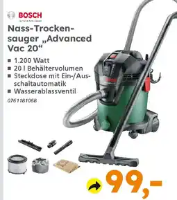 Globus Baumarkt BOSCH Nass-Trocken- sauger „,,Advanced Vac 20" Angebot