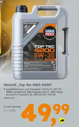 Globus Baumarkt LIQUI MOLY Motoröl „Top Tec 4200 5W30" Angebot