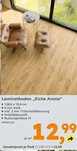 Globus Baumarkt Laminatboden „Eiche Avana❝ Angebot