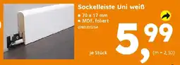 Globus Baumarkt Sockelleiste Uni weiß Angebot