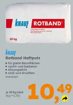 Globus Baumarkt KNAUF Rotband Haftputz Angebot