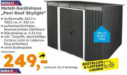 Globus Baumarkt DURAMax Metall-Gerätehaus „Pent Roof Skylight" Angebot