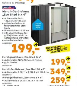 Globus Baumarkt DURAMAX Metallgerätehaus „,Eco Shed 8 x 6" Angebot