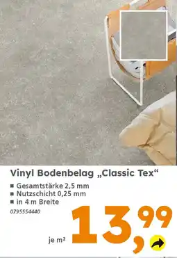 Globus Baumarkt Vinyl Bodenbelag „,Classic Tex" Angebot