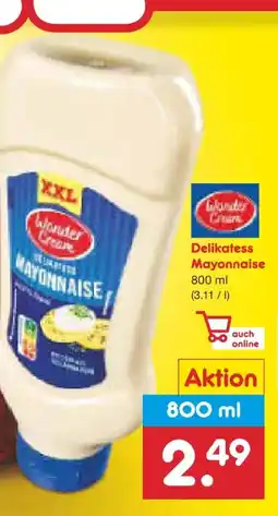 Netto Marken-Discount Wonder Cream Delikatess Mayonnaise XXL Angebot