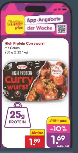 Netto Marken-Discount Busse High Protein Currywurst mit Sauce Angebot