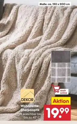 Netto Marken-Discount Dekor Wohndecke Sherpaoptik Angebot
