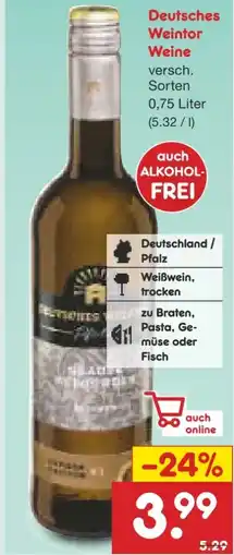 Netto Marken-Discount Deutsches Weintor Weißer Burgunder Angebot