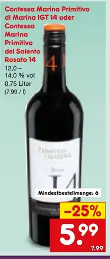 Netto Marken-Discount Weingut Contessa Marina 14 Primitivo di Angebot
