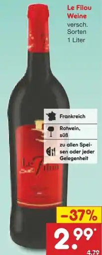 Netto Marken-Discount Le Sweet Filou Rotwein Angebot