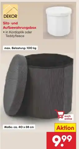 Netto Marken-Discount Dekor Sitz- und Aufbewahrungsbox Angebot