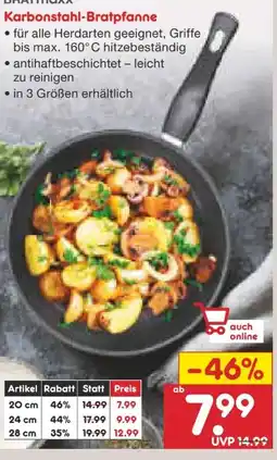 Netto Marken-Discount Brat Maxx Karbonstahl-Bratpfanne 20 cm Angebot