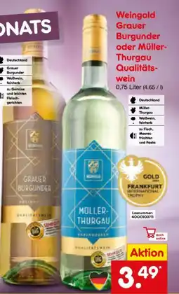Netto Marken-Discount Weingold Grauer Burgunder Rivaner Angebot