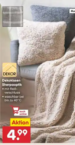 Netto Marken-Discount Dekor Dekokissen Sherpaoptik Angebot