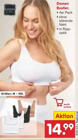 Netto Marken-Discount Spirit of Colours Damen Bustier 4er Pack Angebot