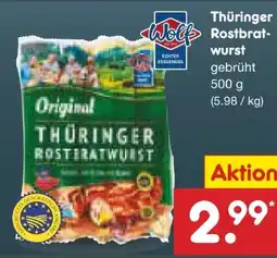 Netto Marken-Discount Wolf Thüringer Rostbratwurst Angebot