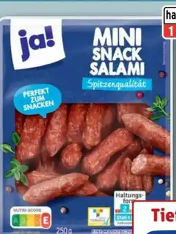 REWE Center ja! Mini Snack Salami Angebot