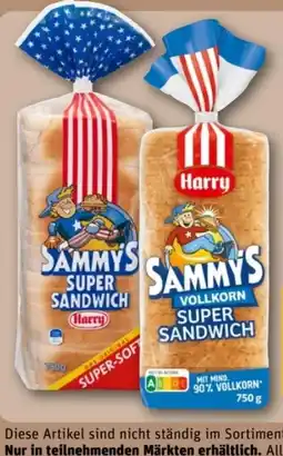 REWE Center Harry Brot Sammy's Super Sandwich Angebot