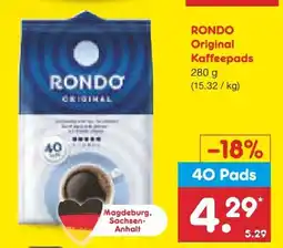 Netto Marken-Discount Röstfein Rondo Original Kaffeepads Angebot